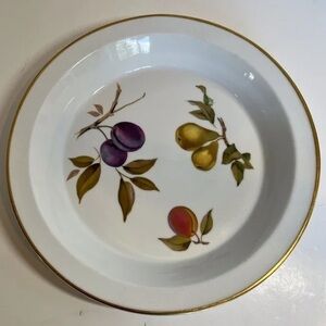 Royal Worcester Fruit Design Plate with Gold Rim